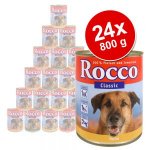 Lot de boîtes pour chien Rocco Classic 24 x 800 g bœuf et poulet